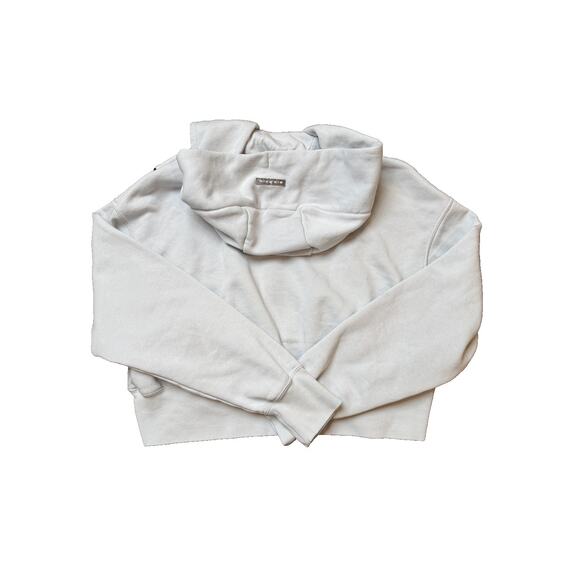 Nike Air Hoodie Womens Small Gray Full Zip Cropped Fleece Swoosh DQ6579-043 - Picture 9 of 9